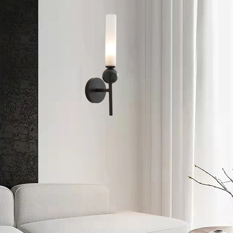 Applique murale LED dorée Vintage en laiton et marbre │ FLUTE - product_type_Floor lamp arc
