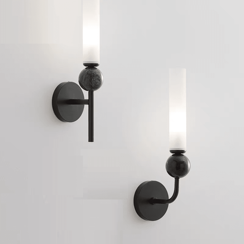 Applique murale LED dorée Vintage en laiton et marbre │ FLUTE - product_type_Floor lamp arc