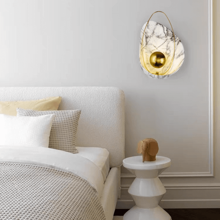 Applique murale LED en marbre au design scandinave│ PERLA - product_type_Floor lamp arc