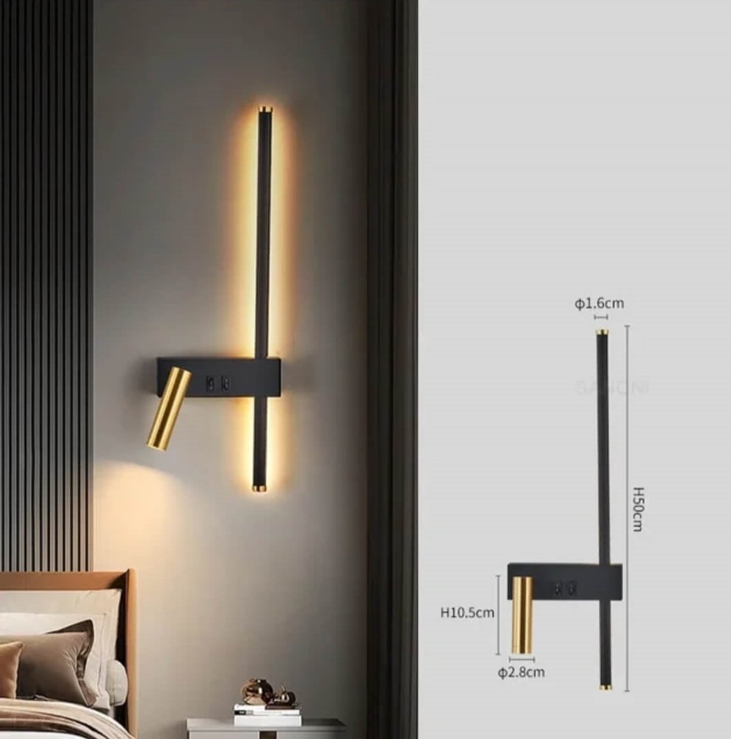 Applique murale LED métallique avec double source lumineuse│ FROJA - product_type_Floor lamp arc