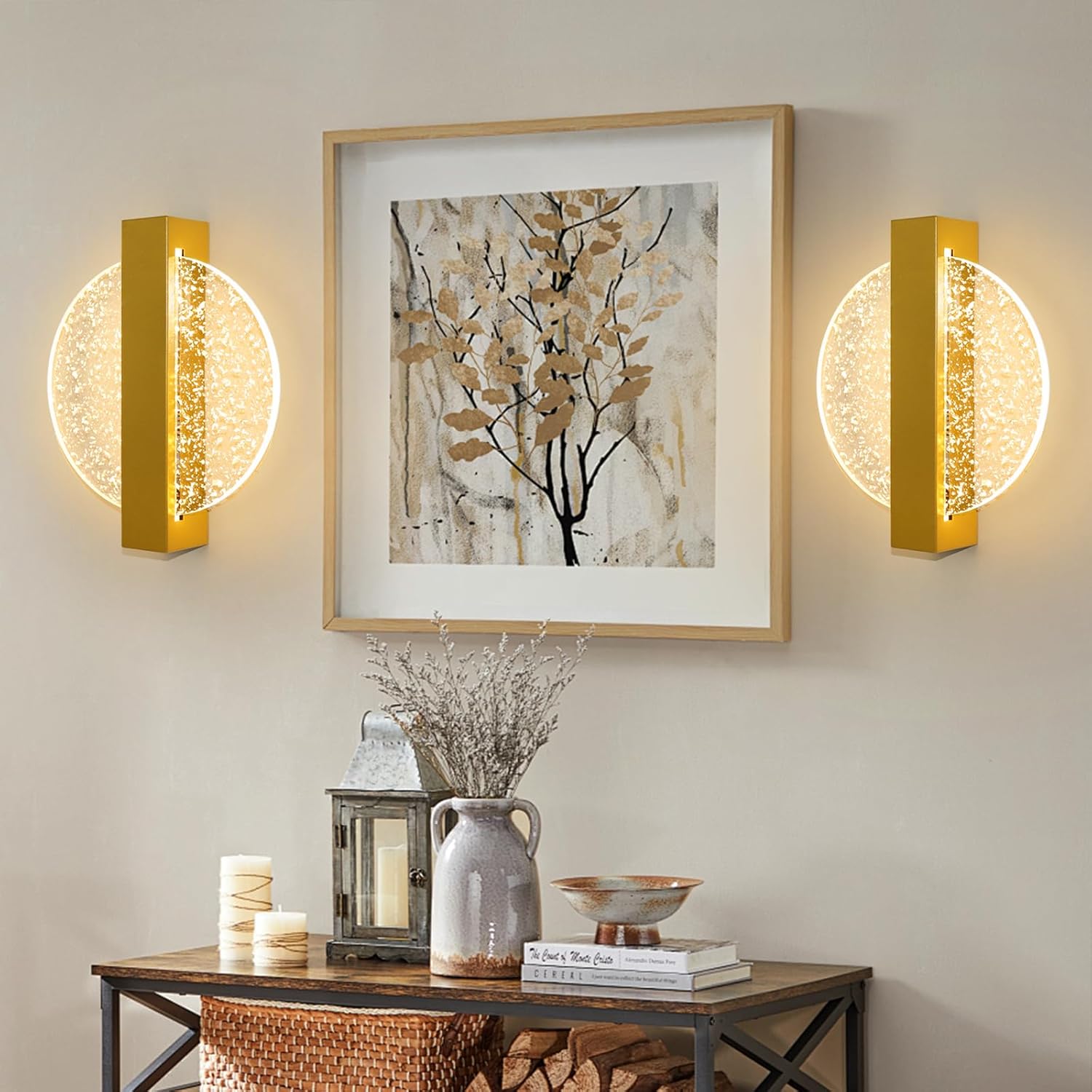 Applique murale LED ronde avec feuilles d'or │ PODIKA - product_type_Ma boutique