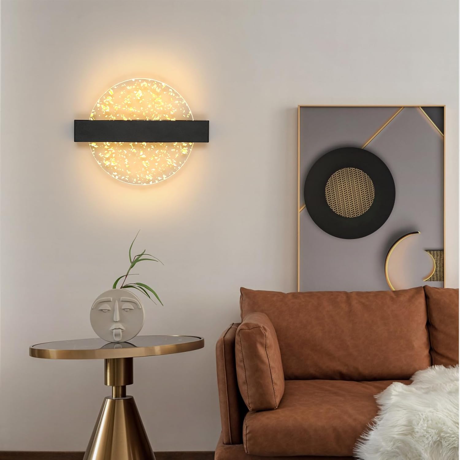 Applique murale LED ronde avec feuilles d'or │ PODIKA - product_type_Ma boutique