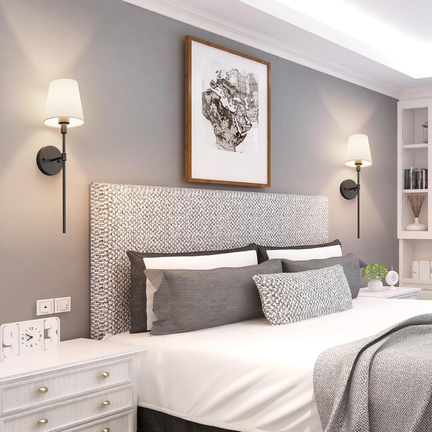 Applique murale moderne en laiton avec abat - jour en lin │ SENOL - product_type_Ma boutique