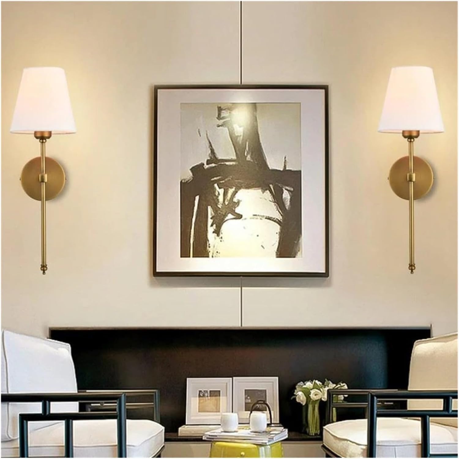 Applique murale moderne en laiton avec abat - jour en lin │ SENOL - product_type_Ma boutique