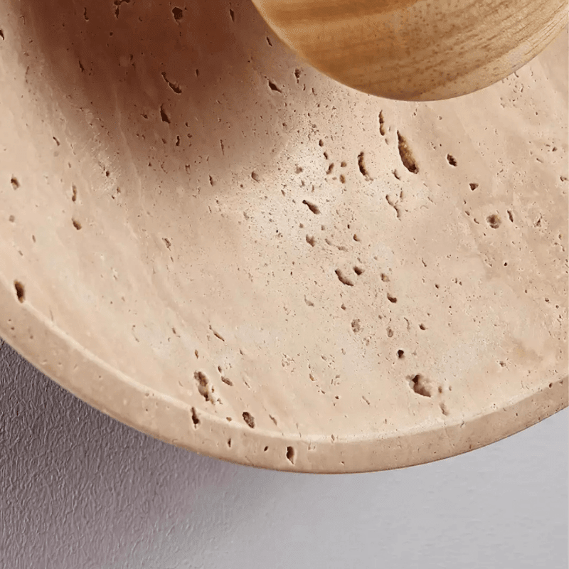 Applique murale ronde en travertin et en bois VALENKA - product_type_Atelier Luisiano