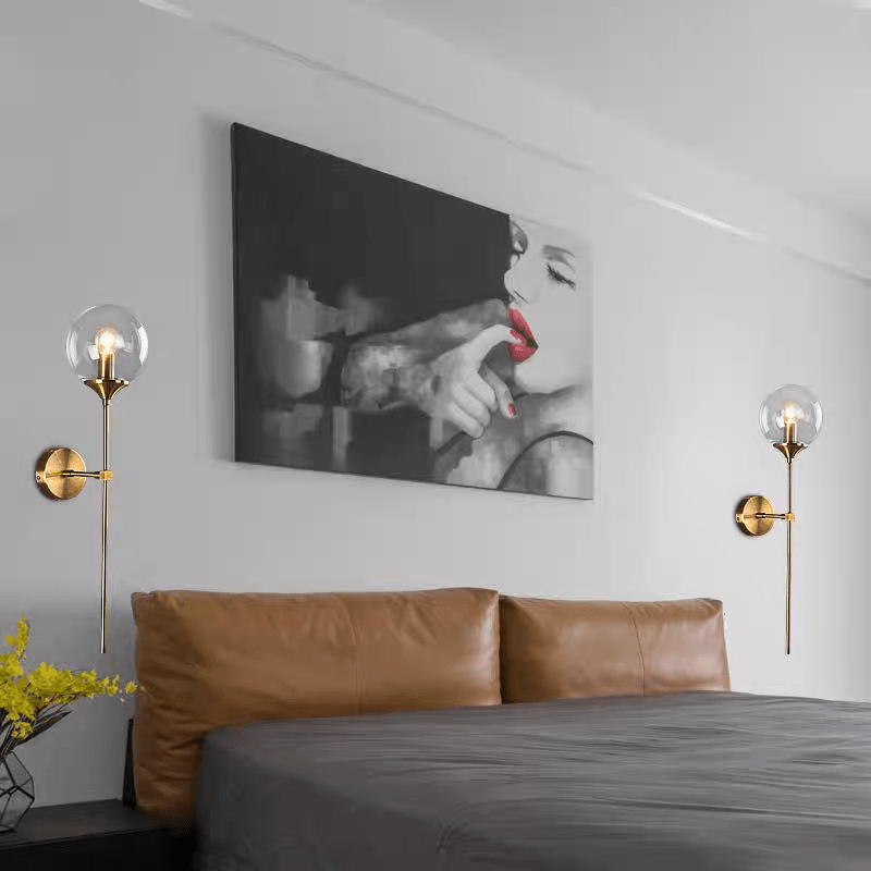 Applique murale scandinave minimaliste en laiton et en verre│ LUTA - product_type_Floor lamp arc