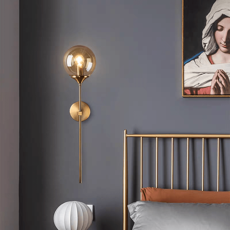 Applique murale scandinave minimaliste en laiton et en verre│ LUTA - product_type_Floor lamp arc