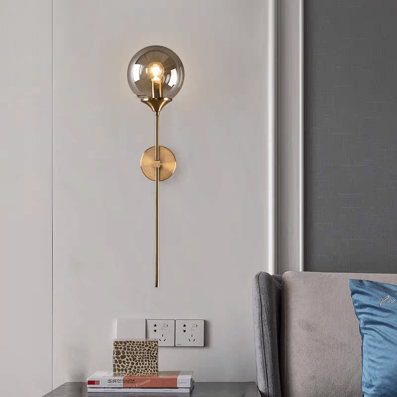 Applique murale scandinave minimaliste en laiton et en verre│ LUTA - product_type_Floor lamp arc