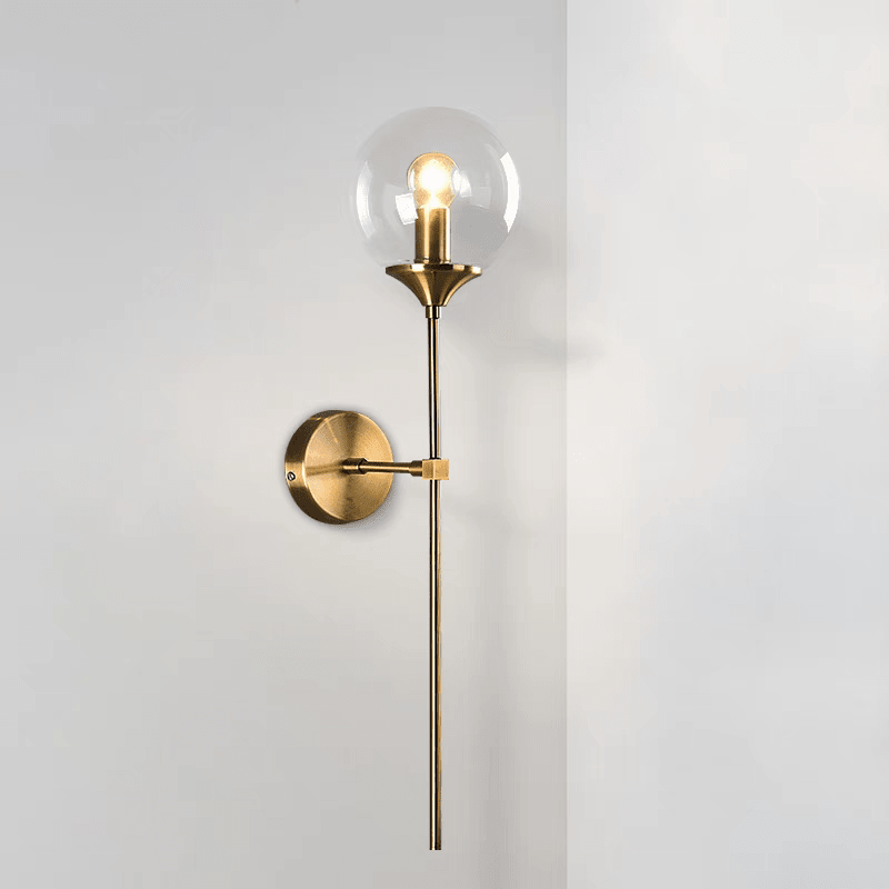 Applique murale scandinave minimaliste en laiton et en verre│ LUTA - product_type_Floor lamp arc
