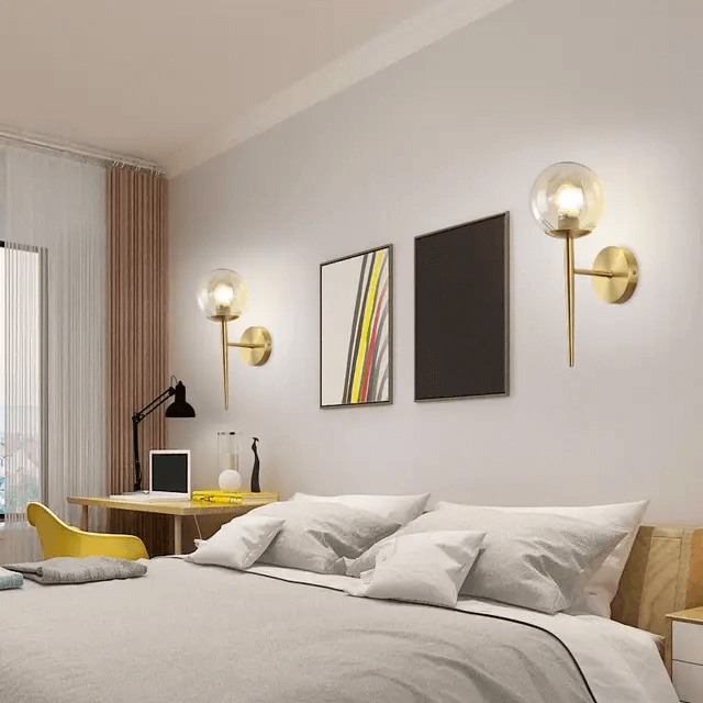 Applique murale vintage avec métallique avec abat - jour en verre│ LOAN - product_type_Floor lamp arc