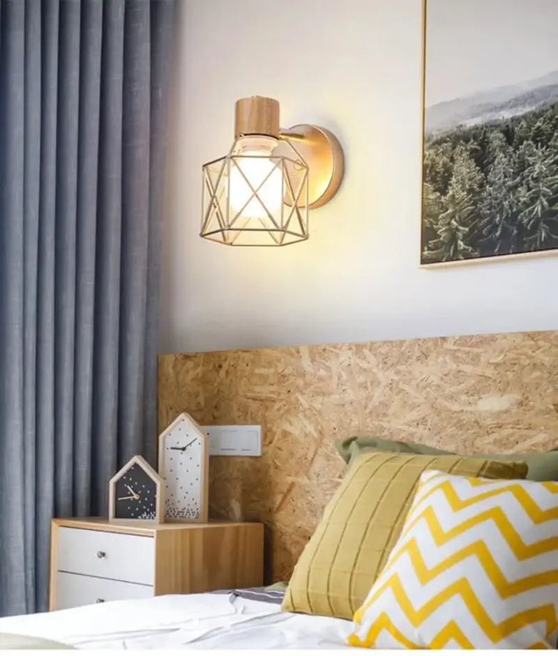 Applique murale vintage en bois et en acier│ HILONA - product_type_Floor lamp arc