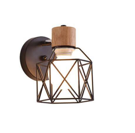 Applique murale vintage en bois et en acier│ HILONA - product_type_Floor lamp arc