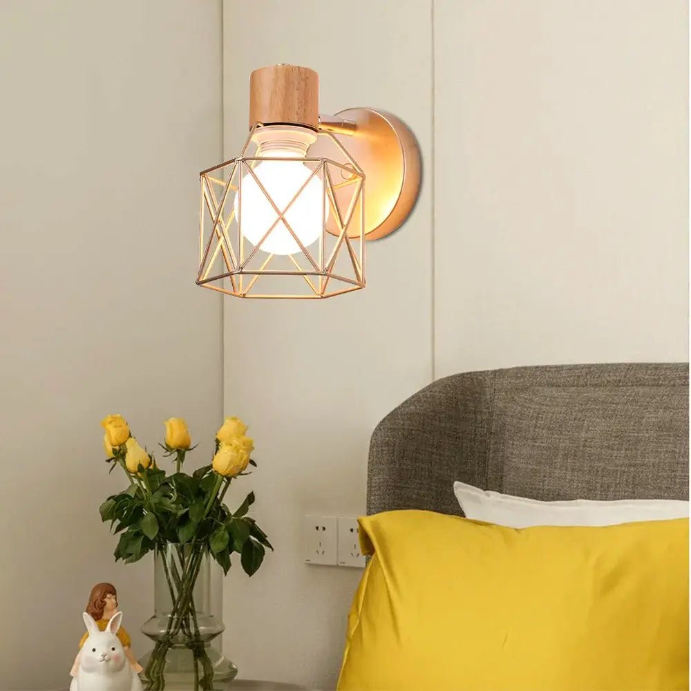 Applique murale vintage en bois et en acier│ HILONA - product_type_Floor lamp arc