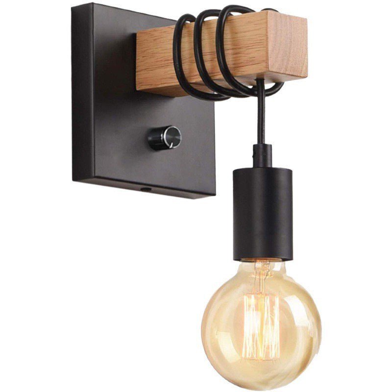 Applique murale vintage en métal et bois au design minimaliste│ ELEONA - product_type_Floor lamp arc