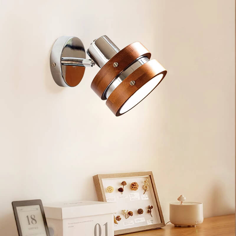 Applique murale LED design retro en acier et bois │ TASNO
