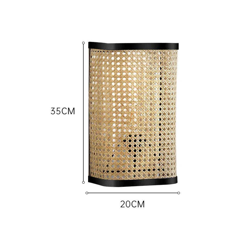 Applique murale en rotin rectangulaire │ NAMURA