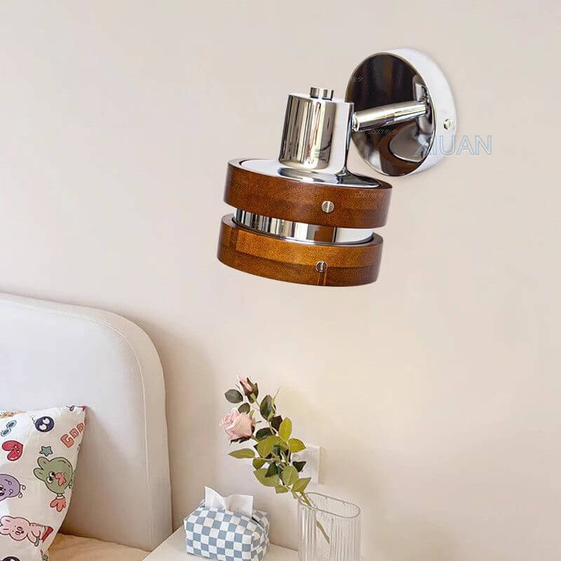 Applique murale LED design retro en acier et bois │ TASNO