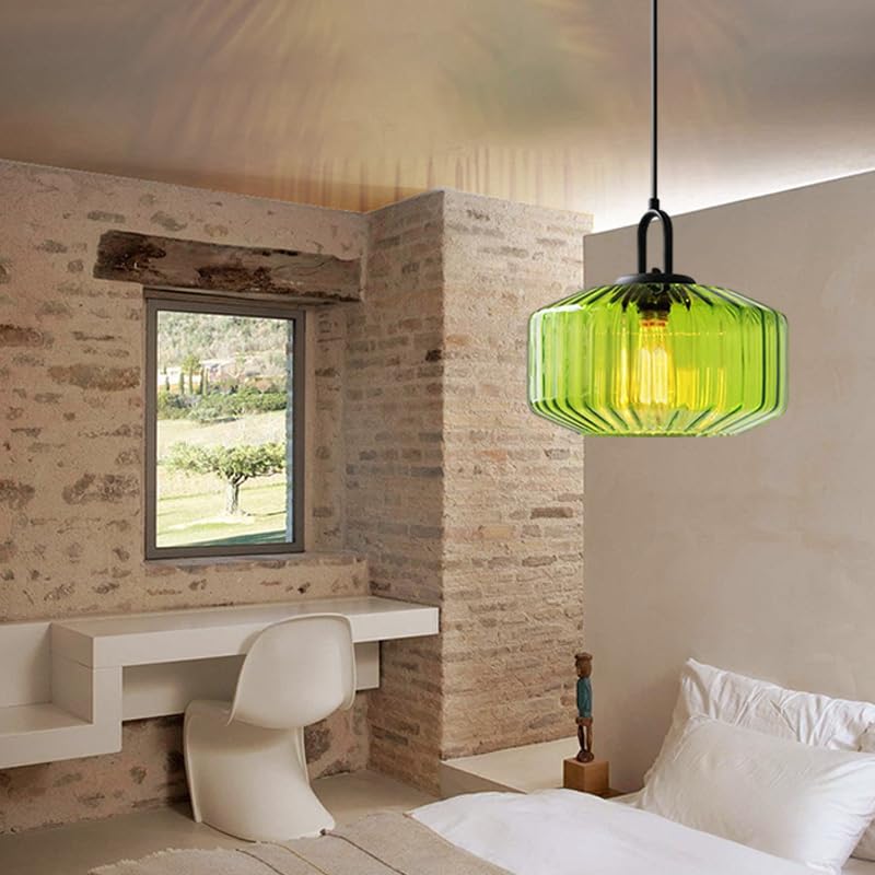 Suspension en verre  colorée nervurée ORENA