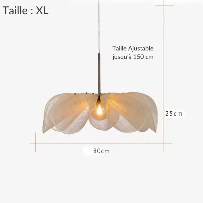 Grande suspension fleur en fibres de bananier │ORTENCIA - product_type_Floor lamp arc