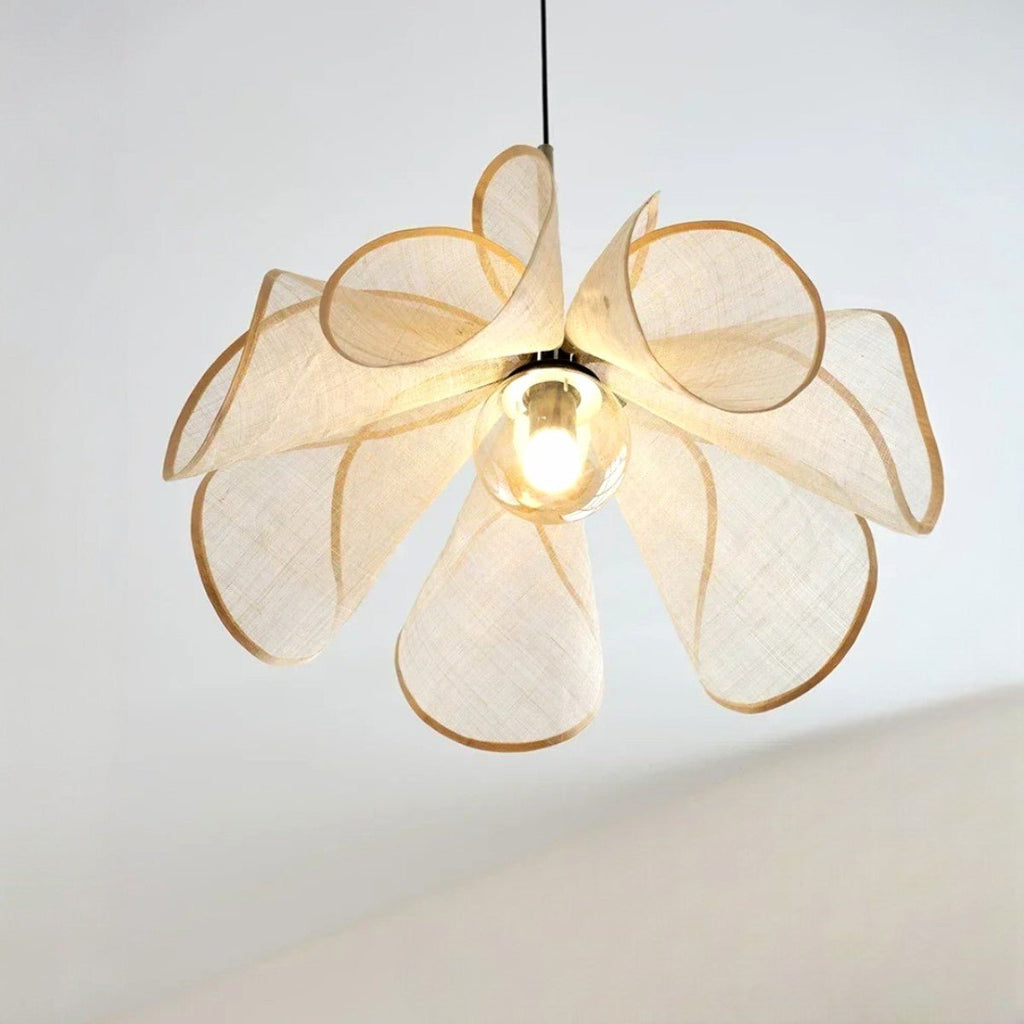 Grande suspension fleur en fibres de bananier │ORTENCIA - product_type_Floor lamp arc