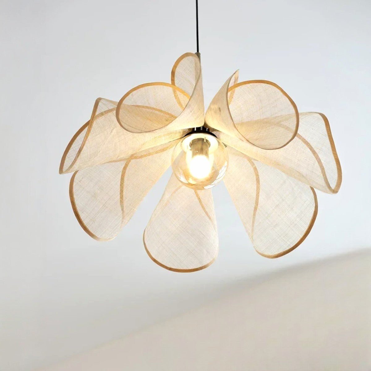 Grande suspension fleur en fibres de bananier │ORTENCIA - product_type_Floor lamp arc