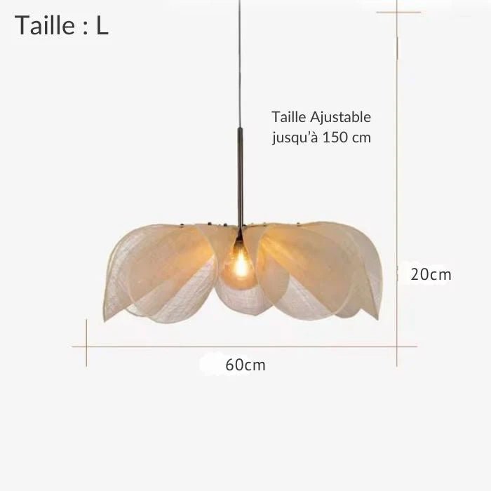 Grande suspension fleur en fibres de bananier │ORTENCIA - product_type_Floor lamp arc