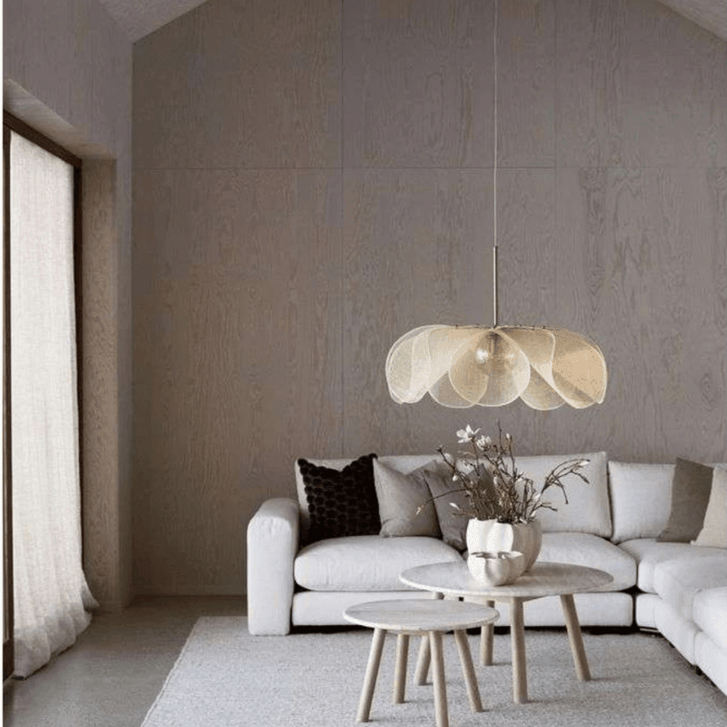 Grande suspension fleur en fibres de bananier │ORTENCIA - product_type_Floor lamp arc