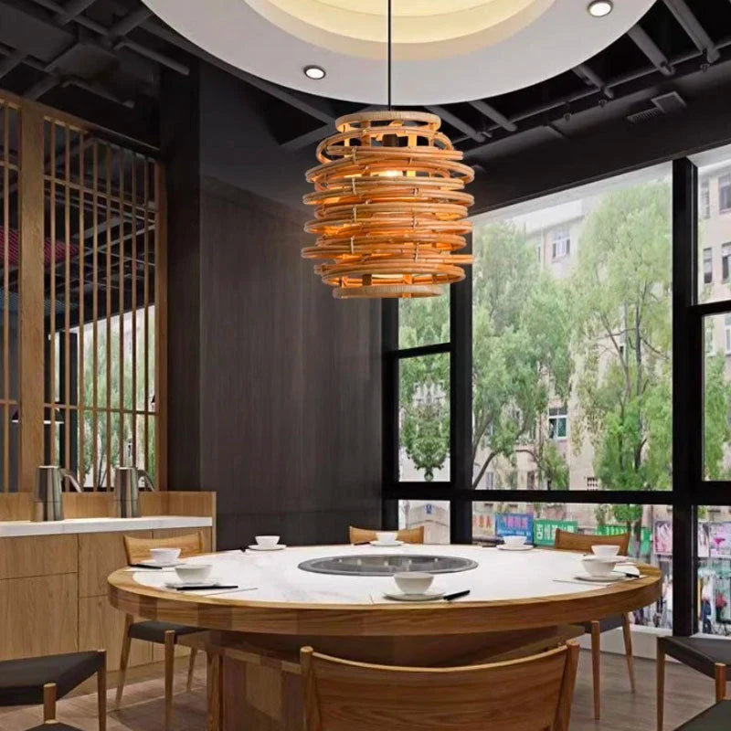 Suspension bohème en rotin TORELA