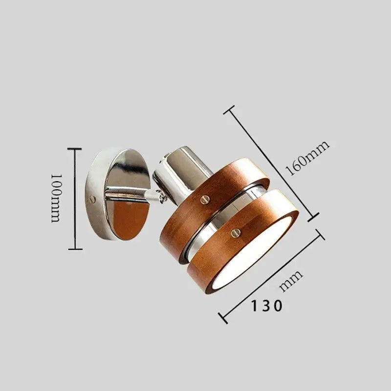 Applique murale LED design retro en acier et bois │ TASNO