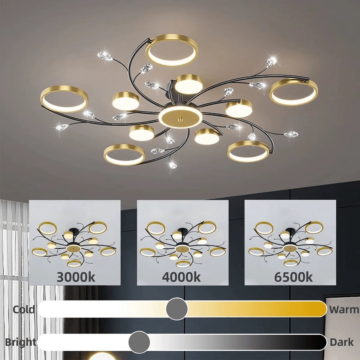 Plafonnier LED avec cristaux en métal - product_type_Atelier Luisiano