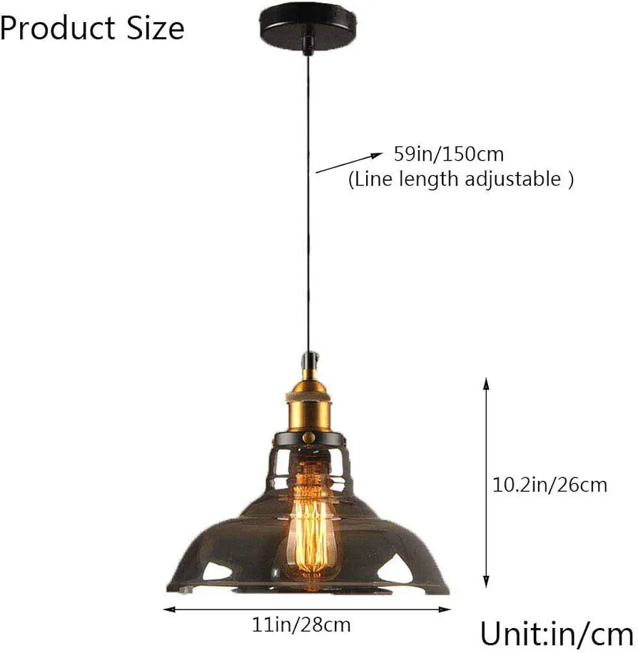 Suspension industrielle en verre fumé ROMINA