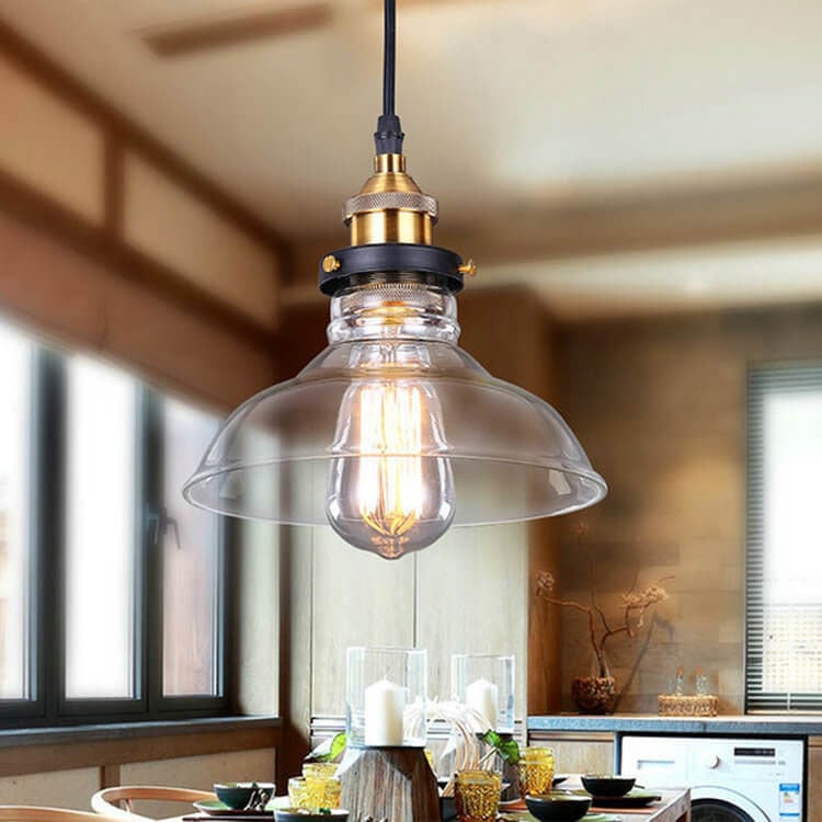 Suspension industrielle en verre fumé ROMINA