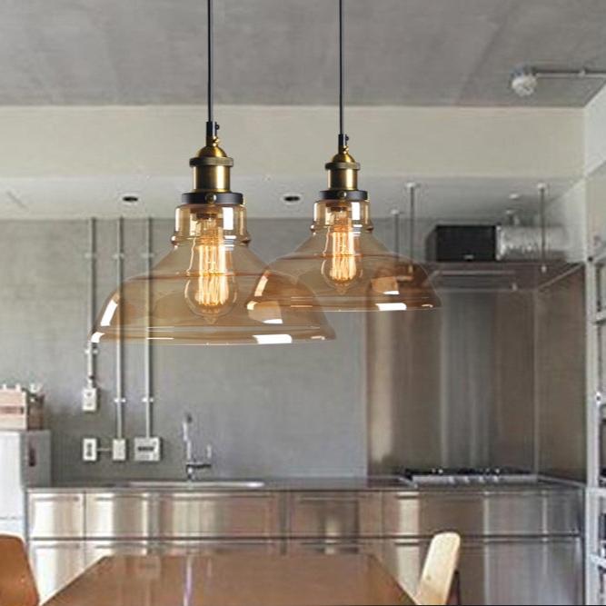 Suspension industrielle en verre fumé ROMINA