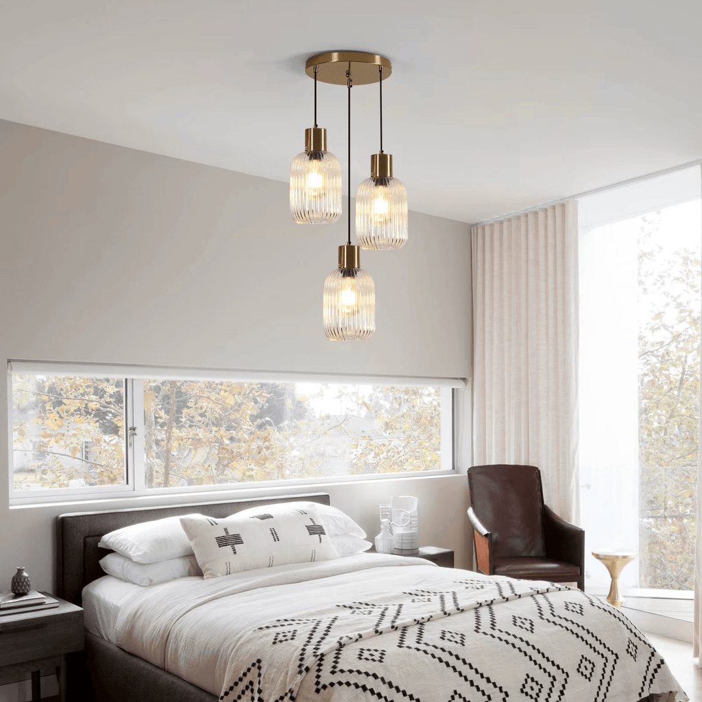 Suspension 3 lampes en verre nervuré LANEO - product_type_Atelier Luisiano
