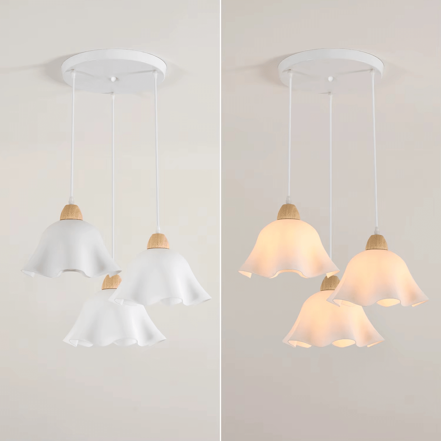 Suspension 3 lampes fleur en verre ZEWA - product_type_Atelier Luisiano