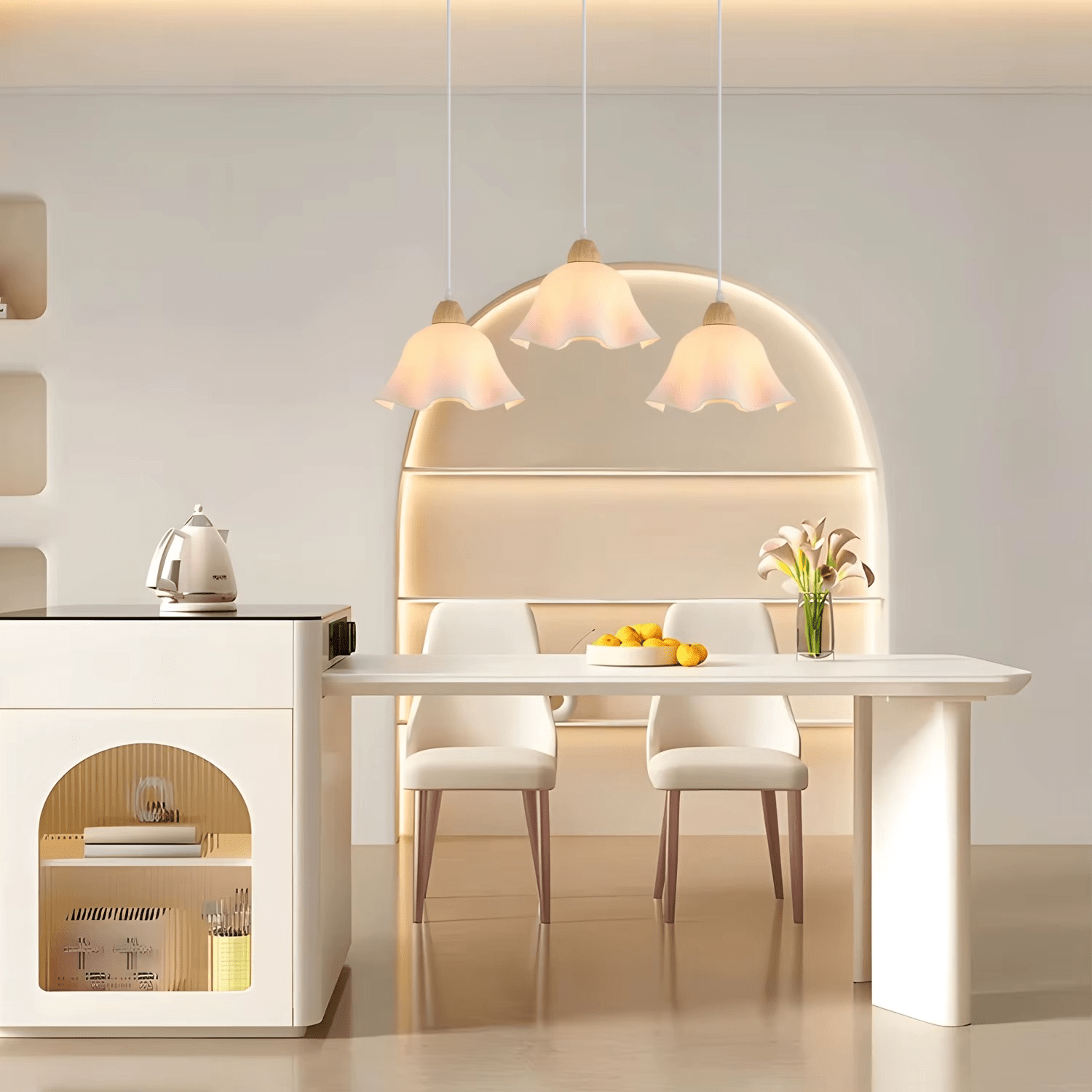 Suspension 3 lampes fleur en verre ZEWA - product_type_Atelier Luisiano