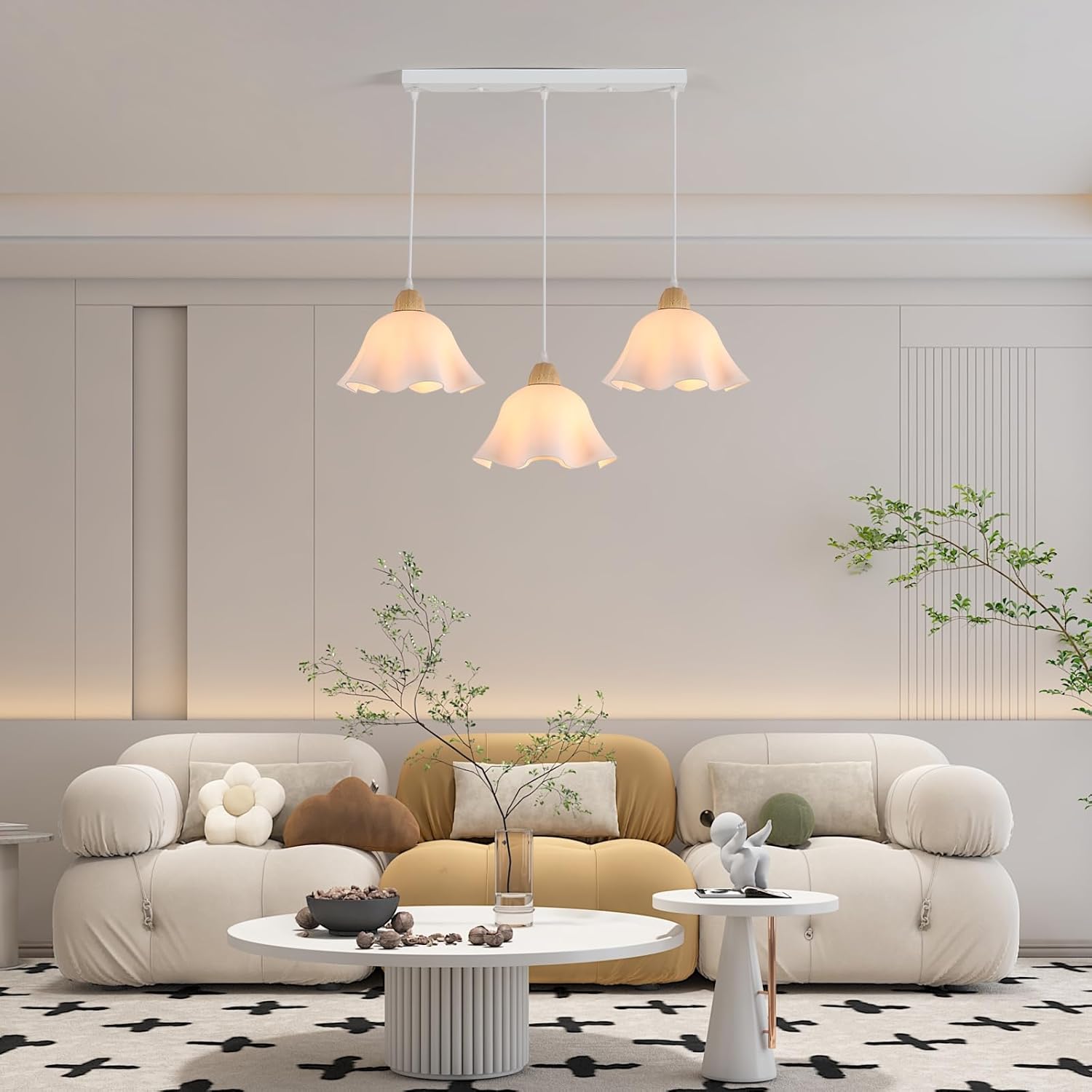 Suspension 3 lampes fleur en verre ZEWA - product_type_Atelier Luisiano