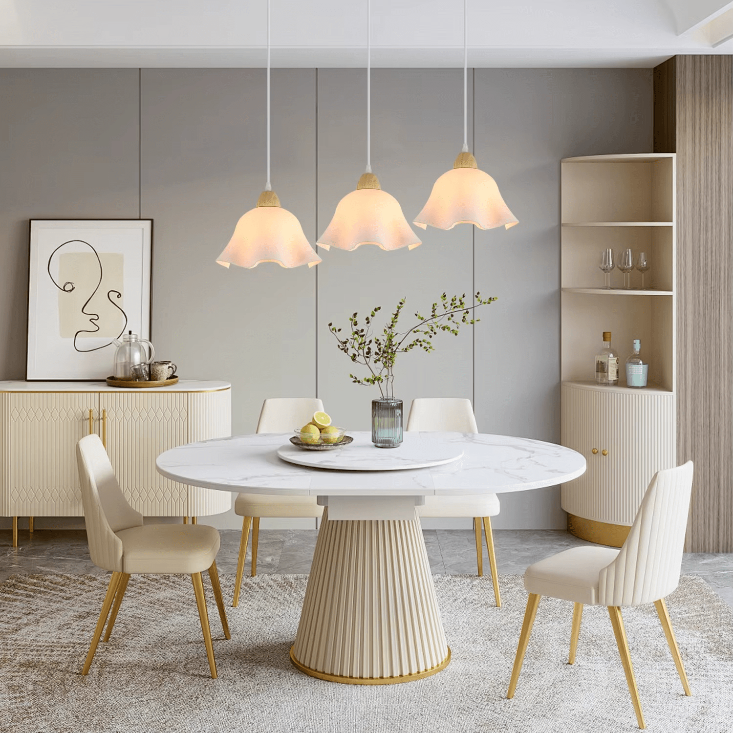 Suspension 3 lampes fleur en verre ZEWA - product_type_Atelier Luisiano