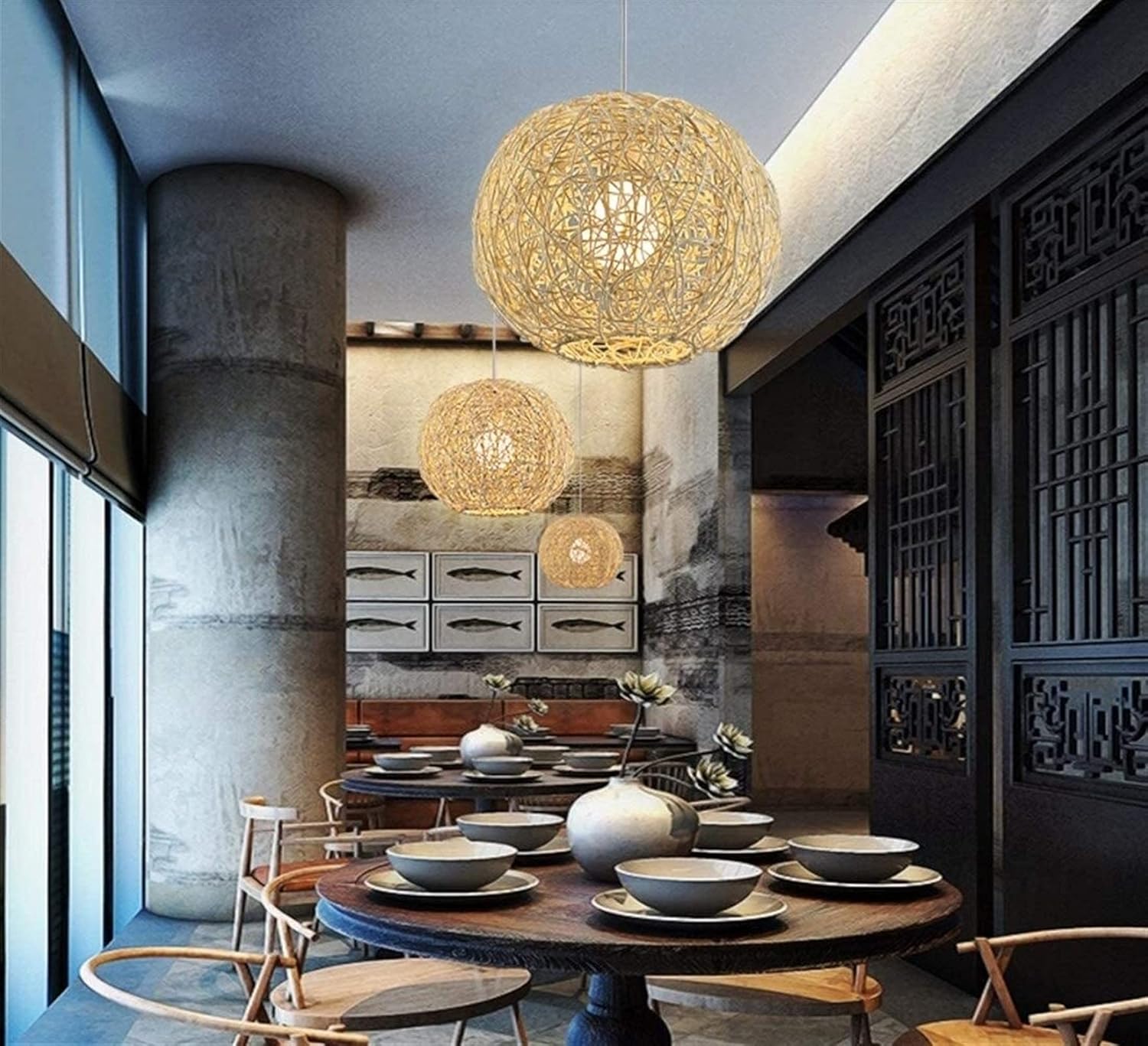 Suspension en osier BOLO - product_type_Floor lamp arc