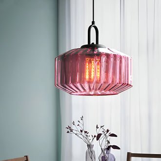 Suspension en verre colorée nervurée ORENA - product_type_Floor lamp arc