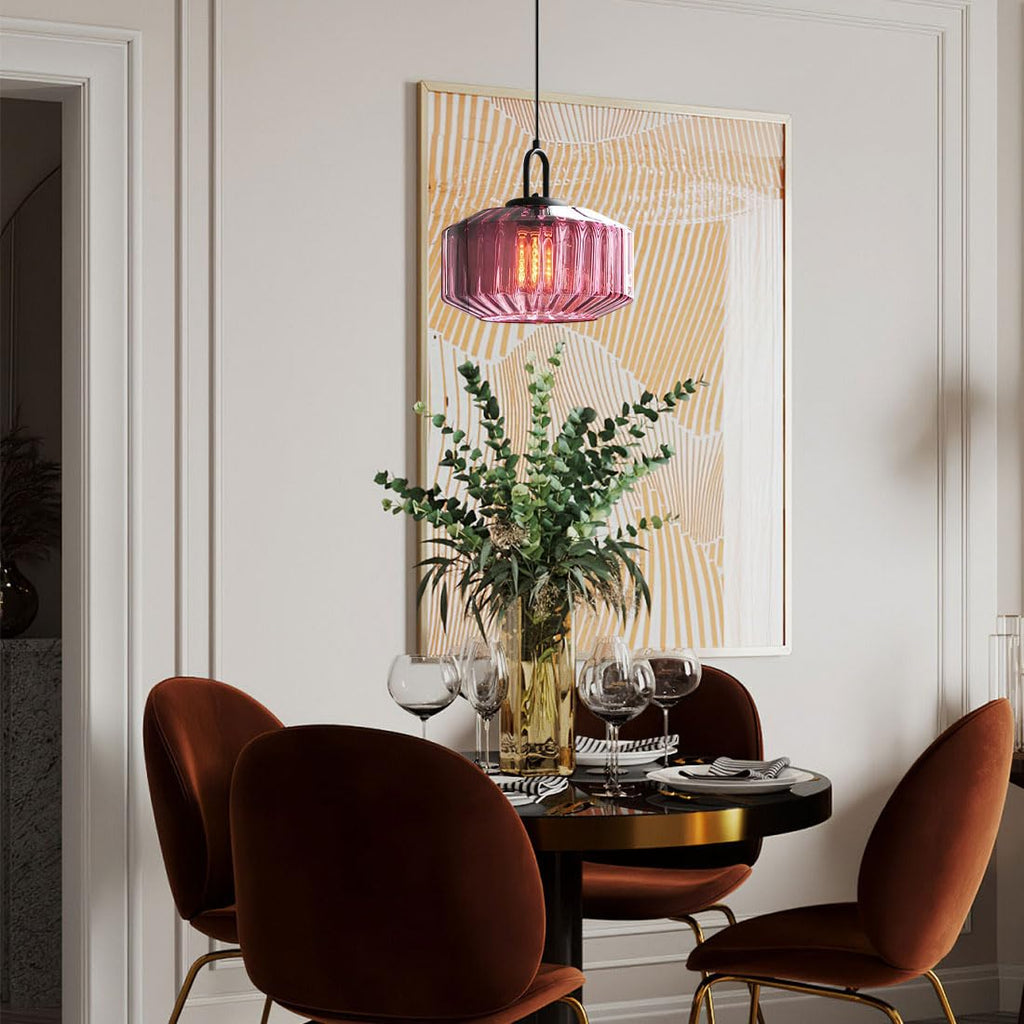 Suspension en verre colorée nervurée ORENA - product_type_Floor lamp arc