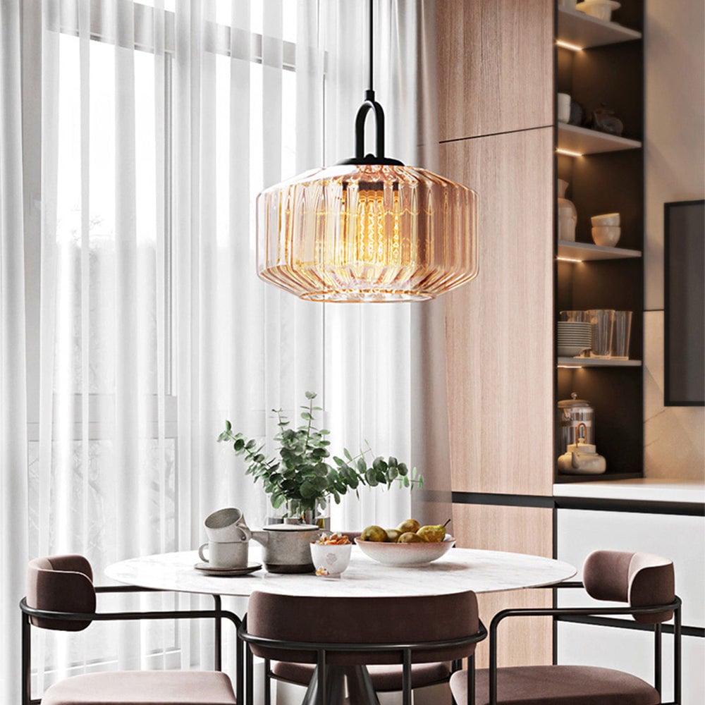 Suspension en verre colorée nervurée ORENA - product_type_Floor lamp arc