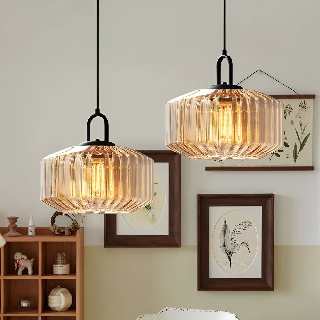 Suspension en verre colorée nervurée ORENA - product_type_Floor lamp arc