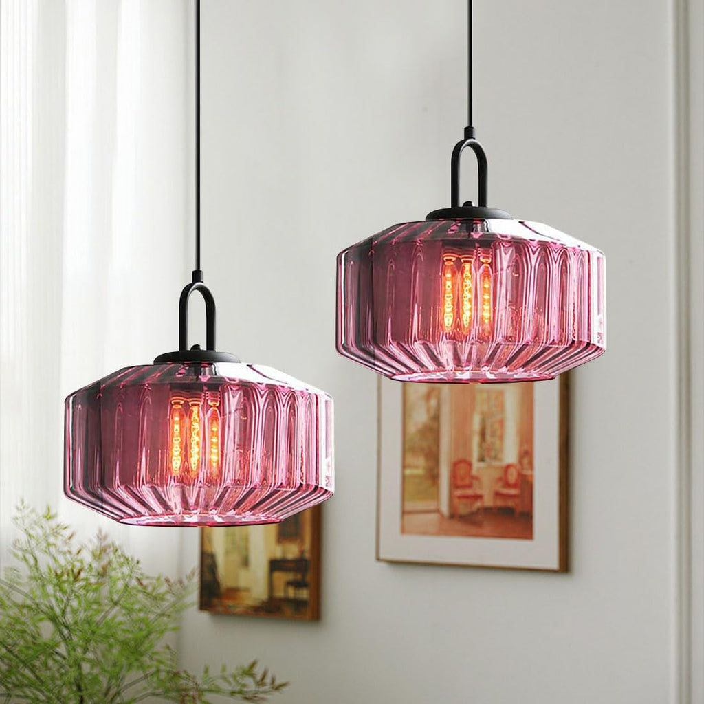 Suspension en verre colorée nervurée ORENA - product_type_Floor lamp arc