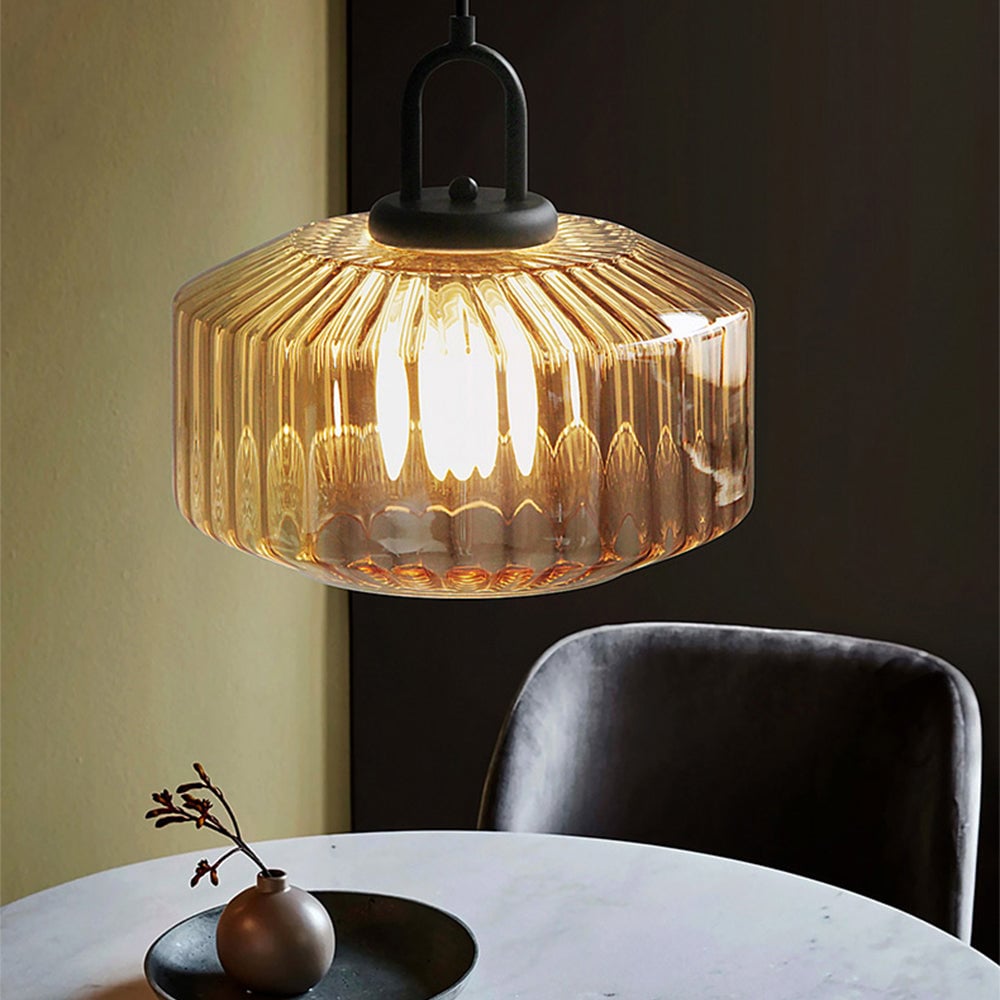 Suspension en verre colorée nervurée ORENA - product_type_Floor lamp arc