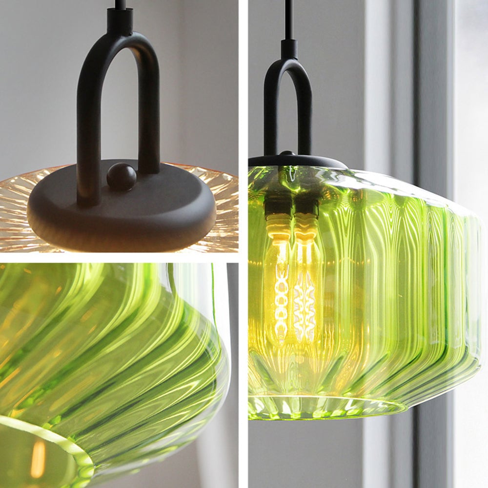 Suspension en verre colorée nervurée ORENA - product_type_Floor lamp arc