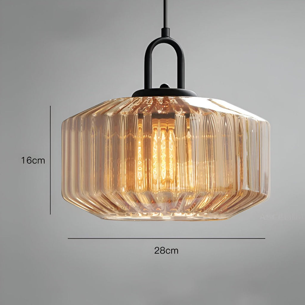 Suspension en verre colorée nervurée ORENA - product_type_Floor lamp arc