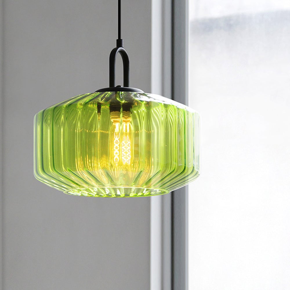 Suspension en verre colorée nervurée ORENA - product_type_Floor lamp arc