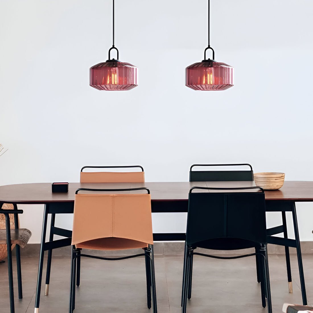 Suspension en verre colorée nervurée ORENA - product_type_Floor lamp arc