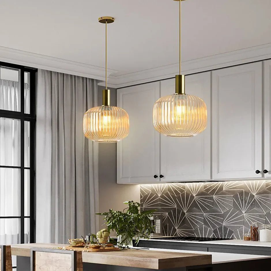Suspension en verre nervurée YARVA - product_type_Floor lamp arc